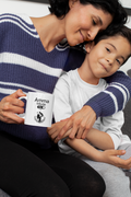 Amma Mode On - White mug held by mom hugging her son