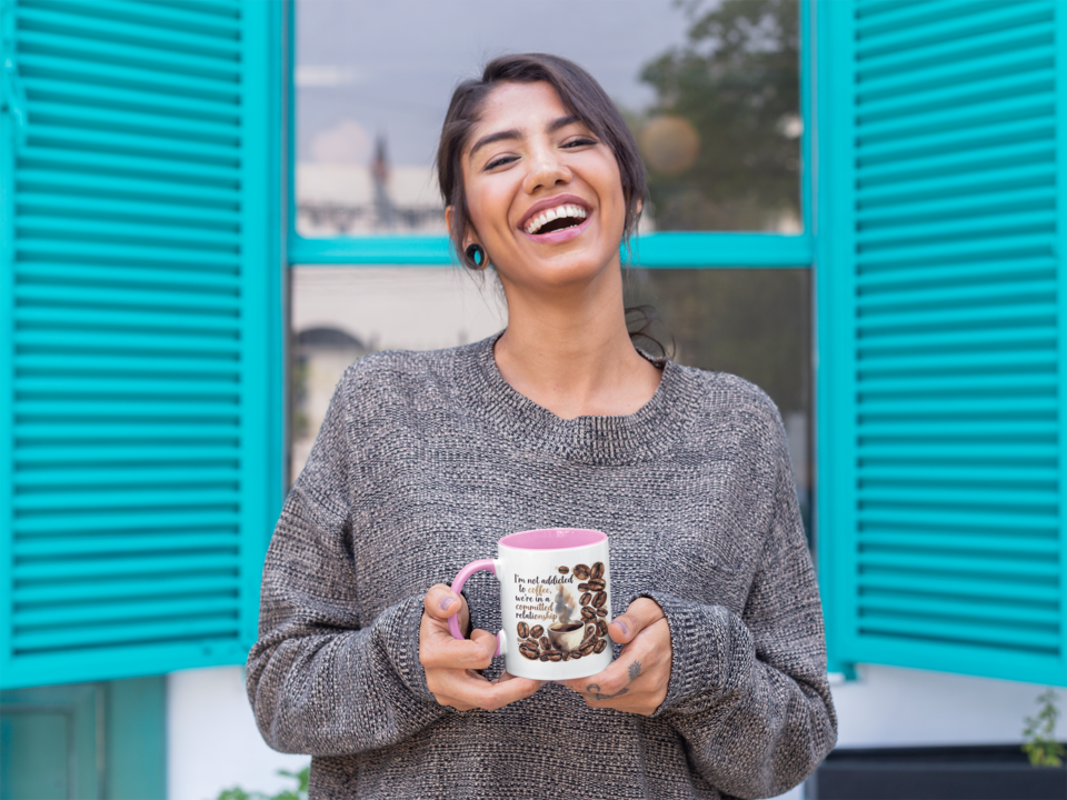 Coffee Relationship Mug — Pink rim