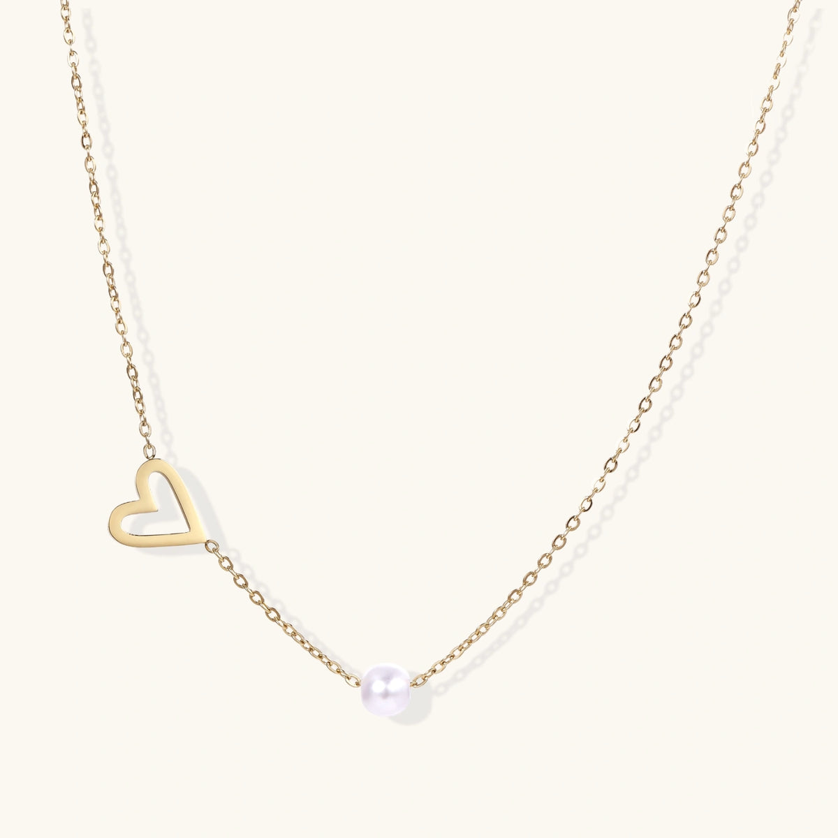 Pearl Heart Embrace Necklace