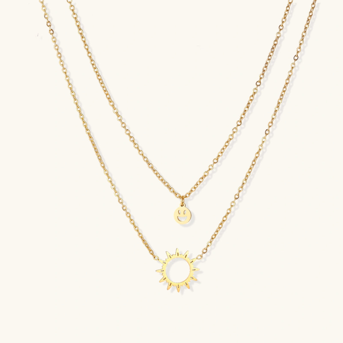 Sunshine Smiley Layered Necklace