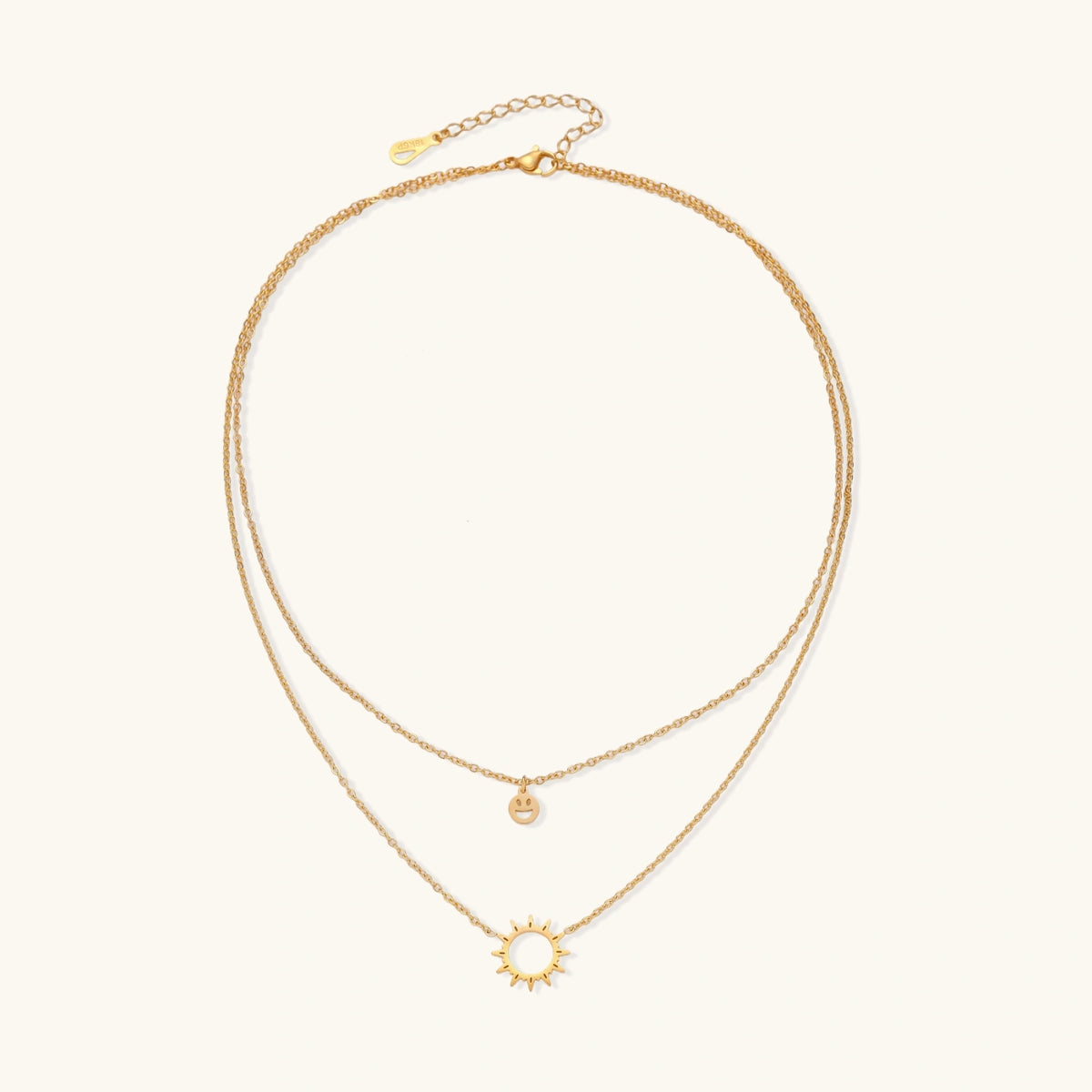 Sunshine Smiley Layered Necklace
