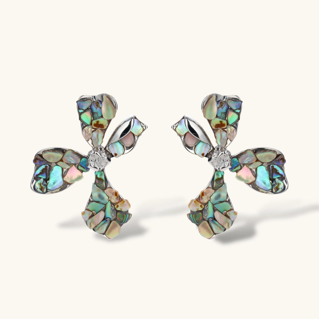 Celestial Shell Cross Studs
