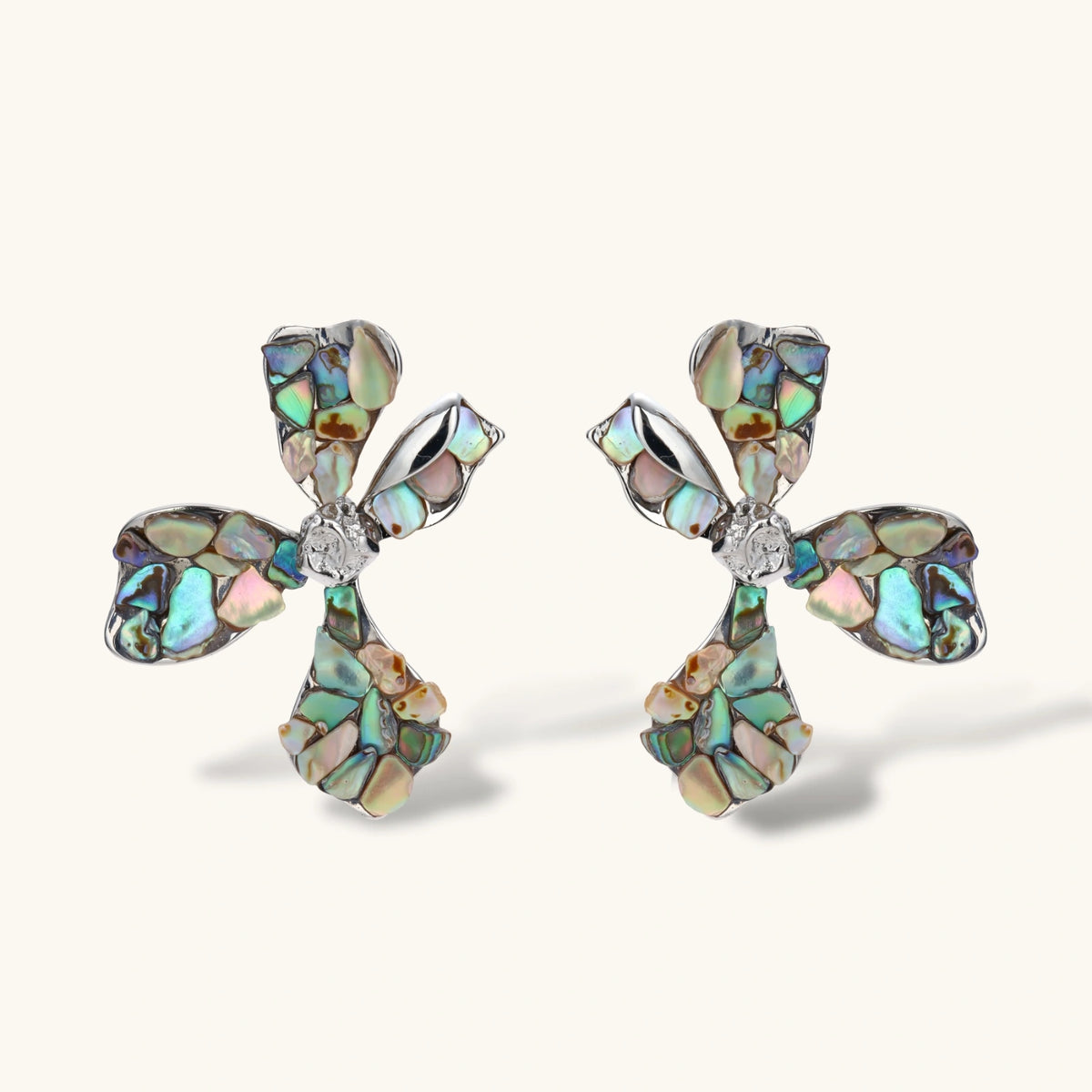 Celestial Shell Cross Studs