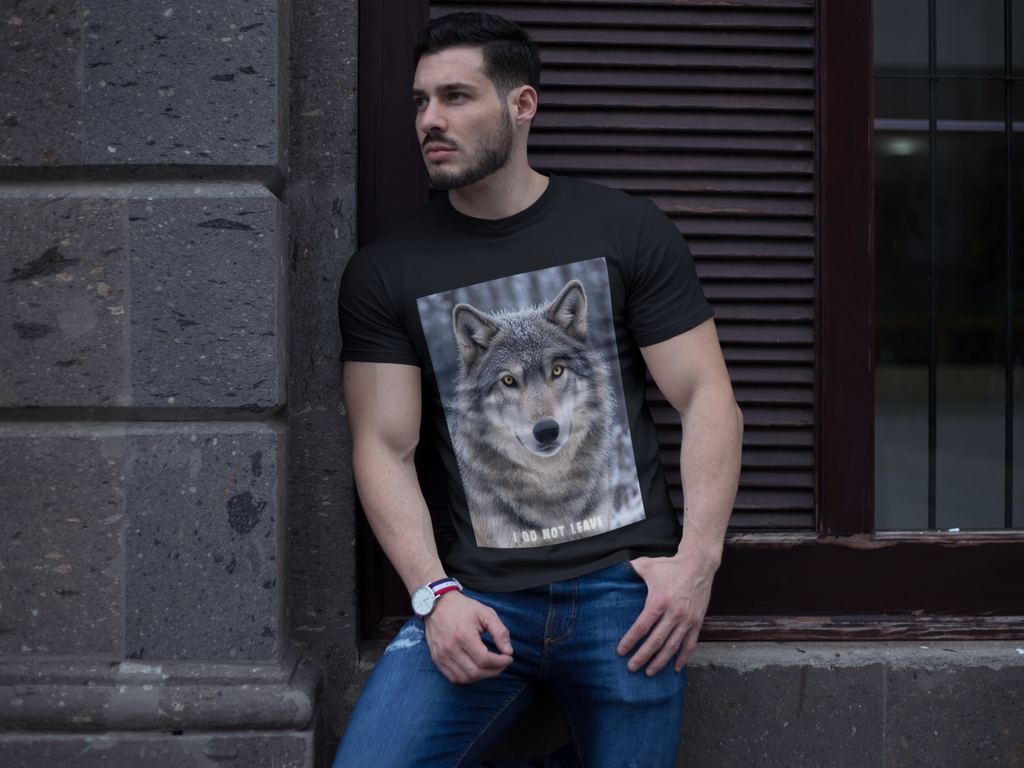 I Do Not Leave - Black tee on model