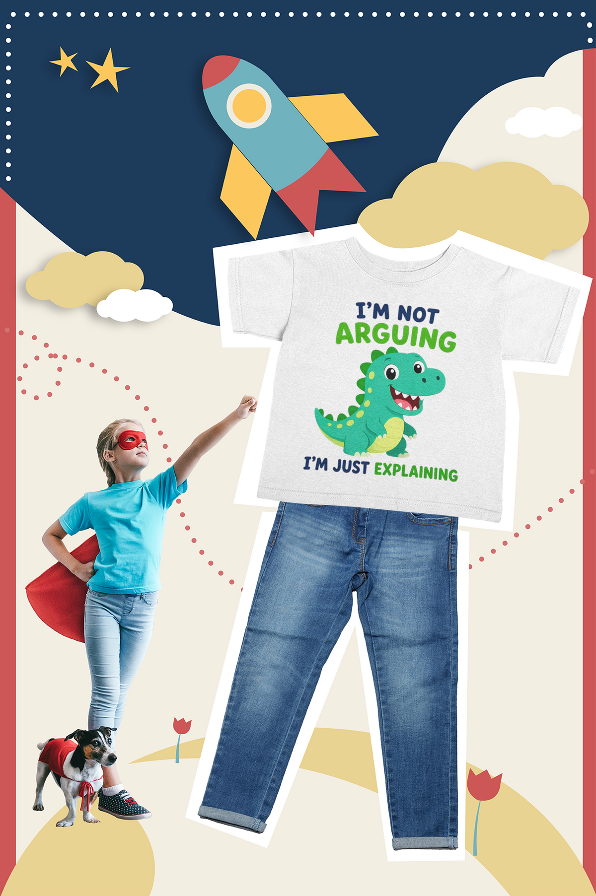 Mini Lawyer Dino T-Shirt Black - collage mockup