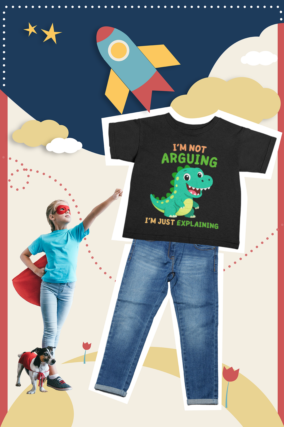 Mini Lawyer Dino T-Shirt White - collage mockup