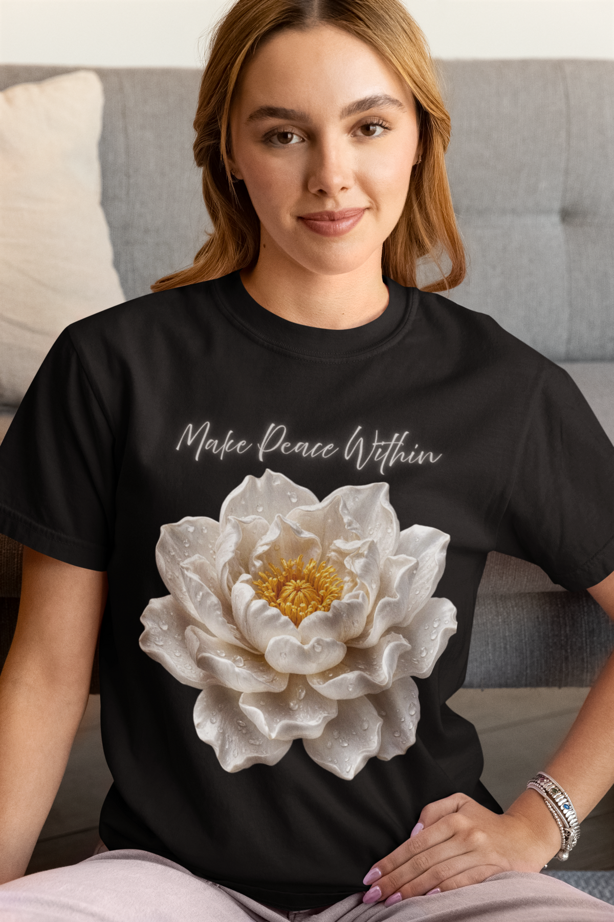 Make Peace Within tee - Blue