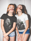 Midnight Familiar Tee - two girls wearing Black and White versions