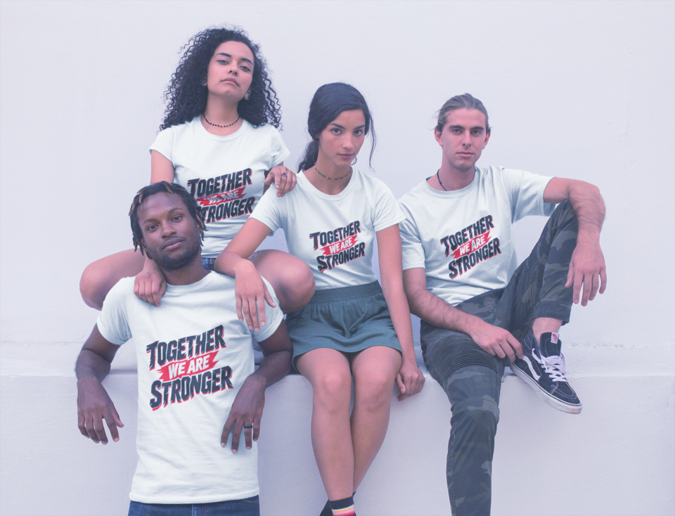Together We Are Stronger - White group mockup