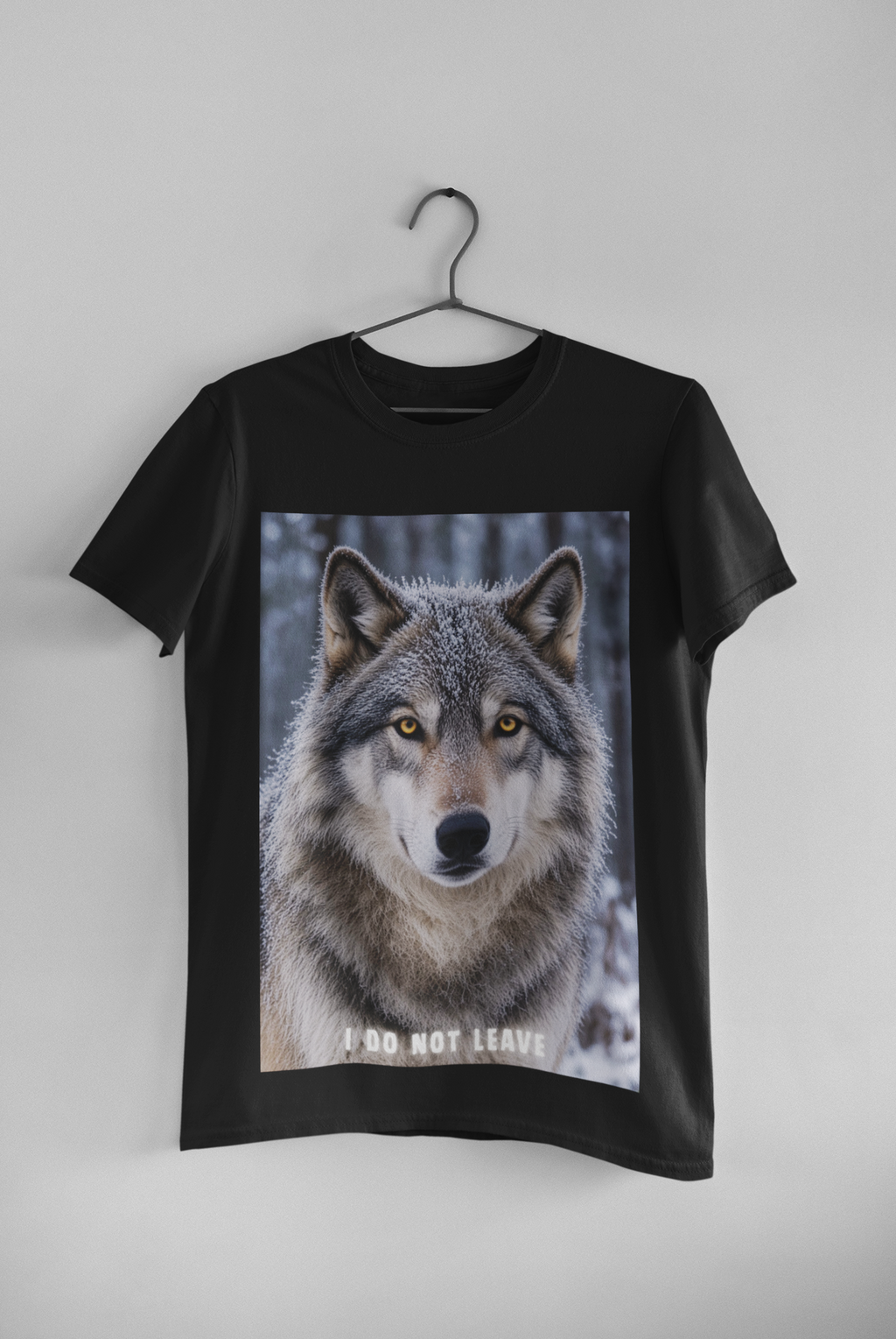 I Do Not Leave - Black tee on hanger
