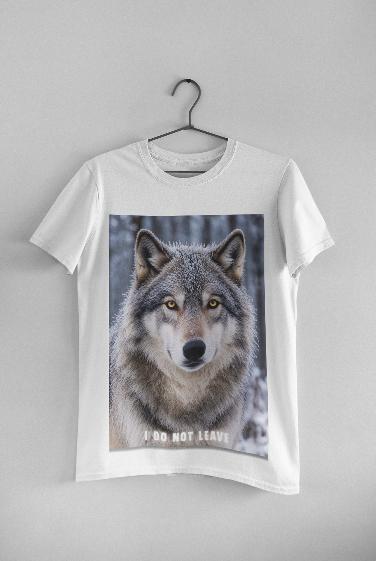 I Do Not Leave - White tee on hanger