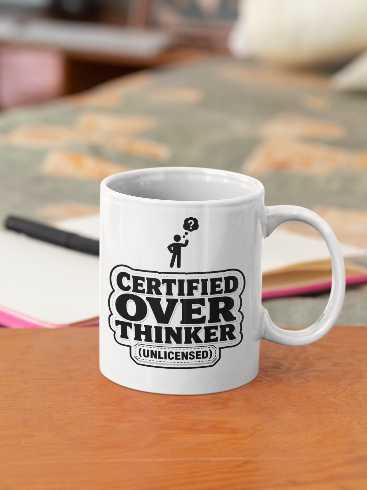 Certified Over Thinker Mug - White