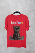I am Fine Tee - Red hanging mockup