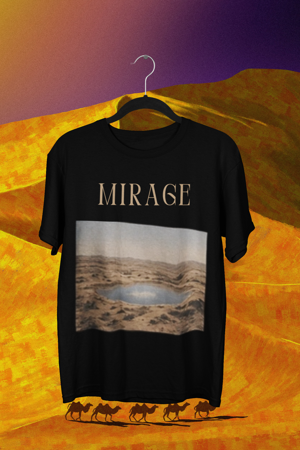 Mirage Tee - White, flat mockup