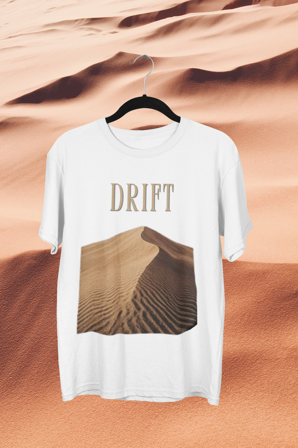 Drift Tee - White, flat mockup