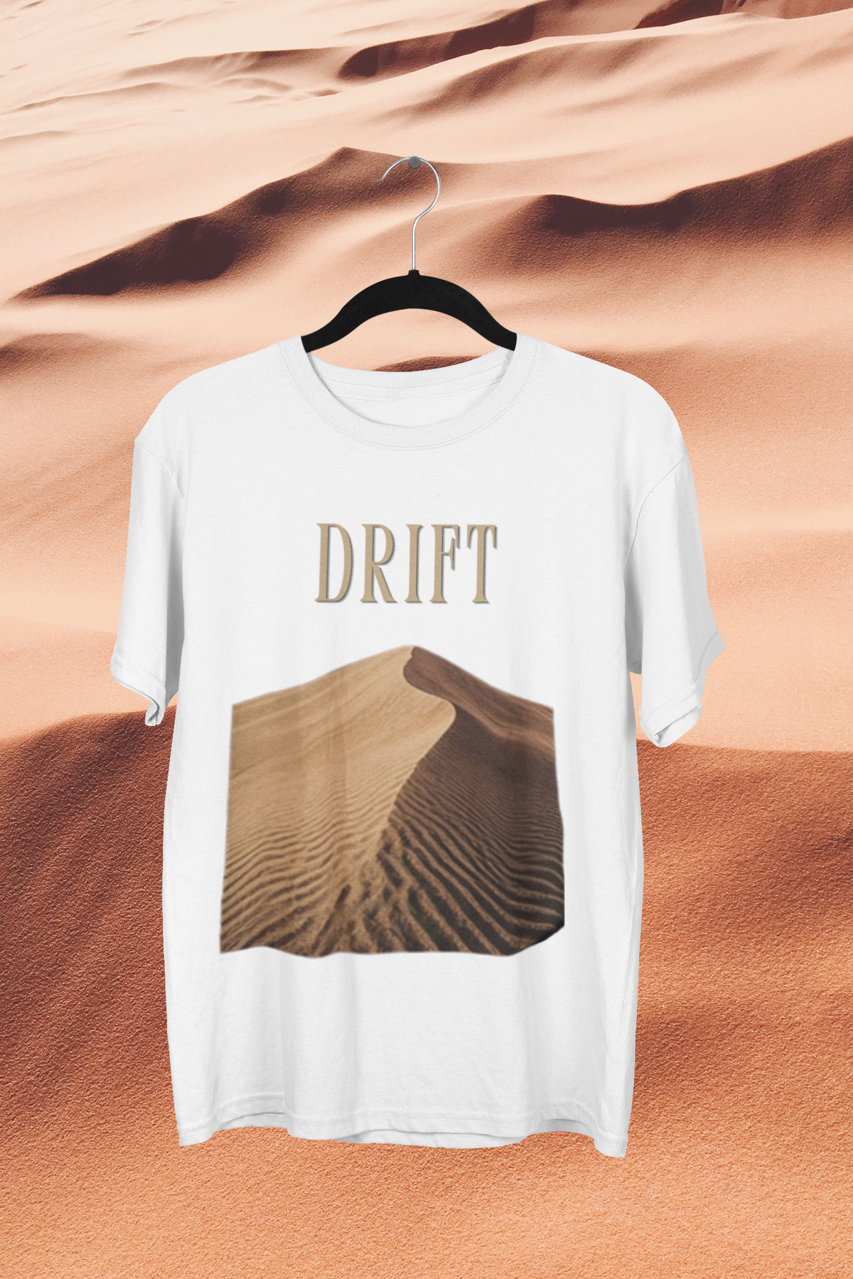 Drift Tee - White, flat mockup
