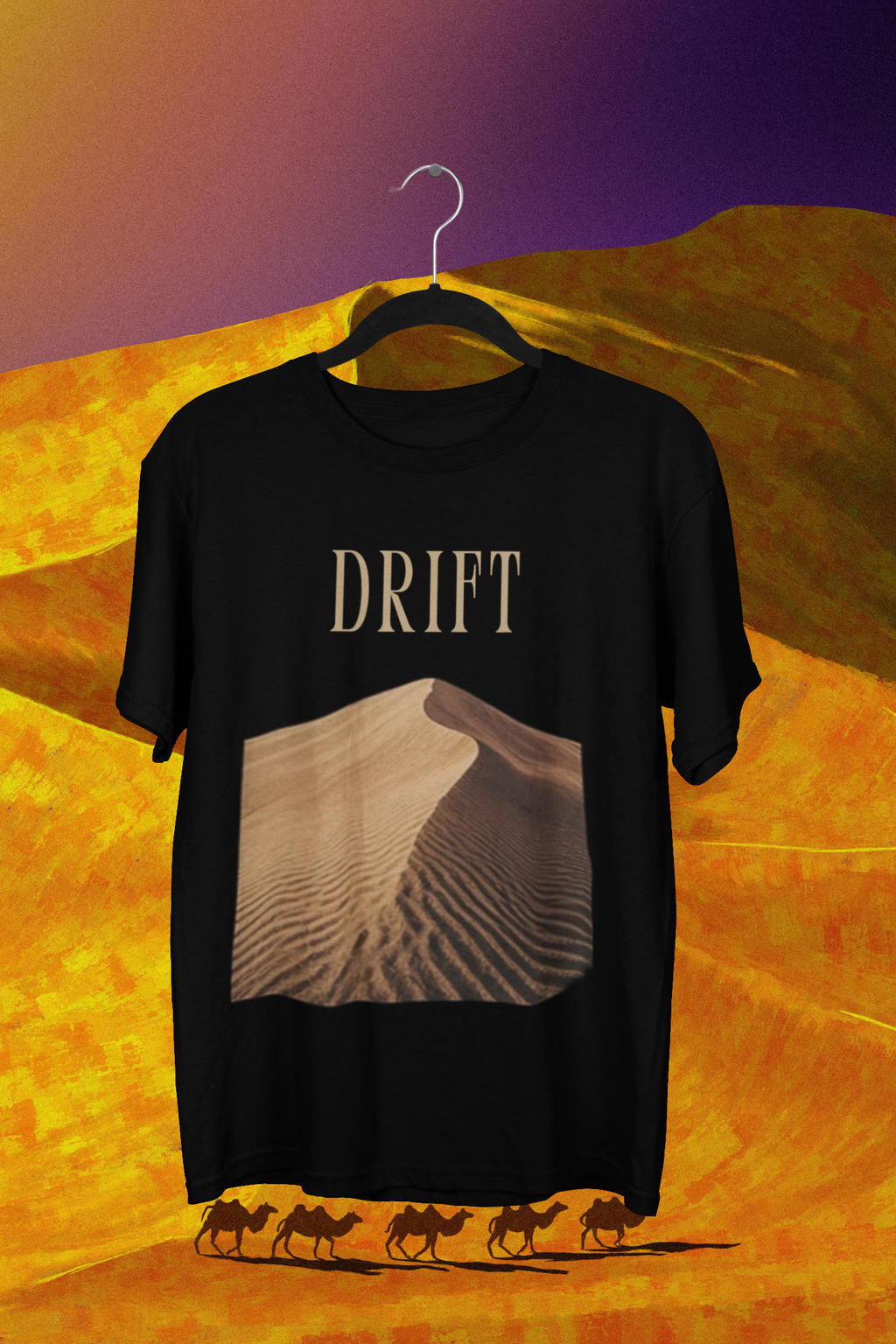 Drift Tee - Black, flat mockup