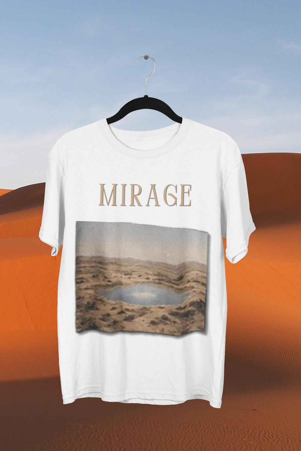 Mirage Tee - Black, flat mockup