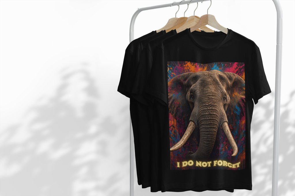 I Do Not Forget - Black tee on hanger