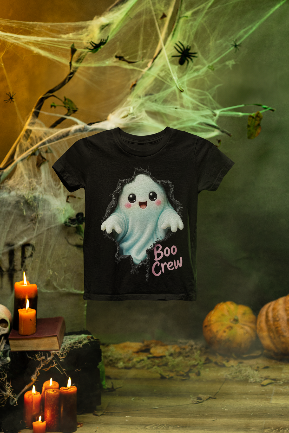 Boo Crew Kids Halloween T-Shirt - Halloween setting mockup