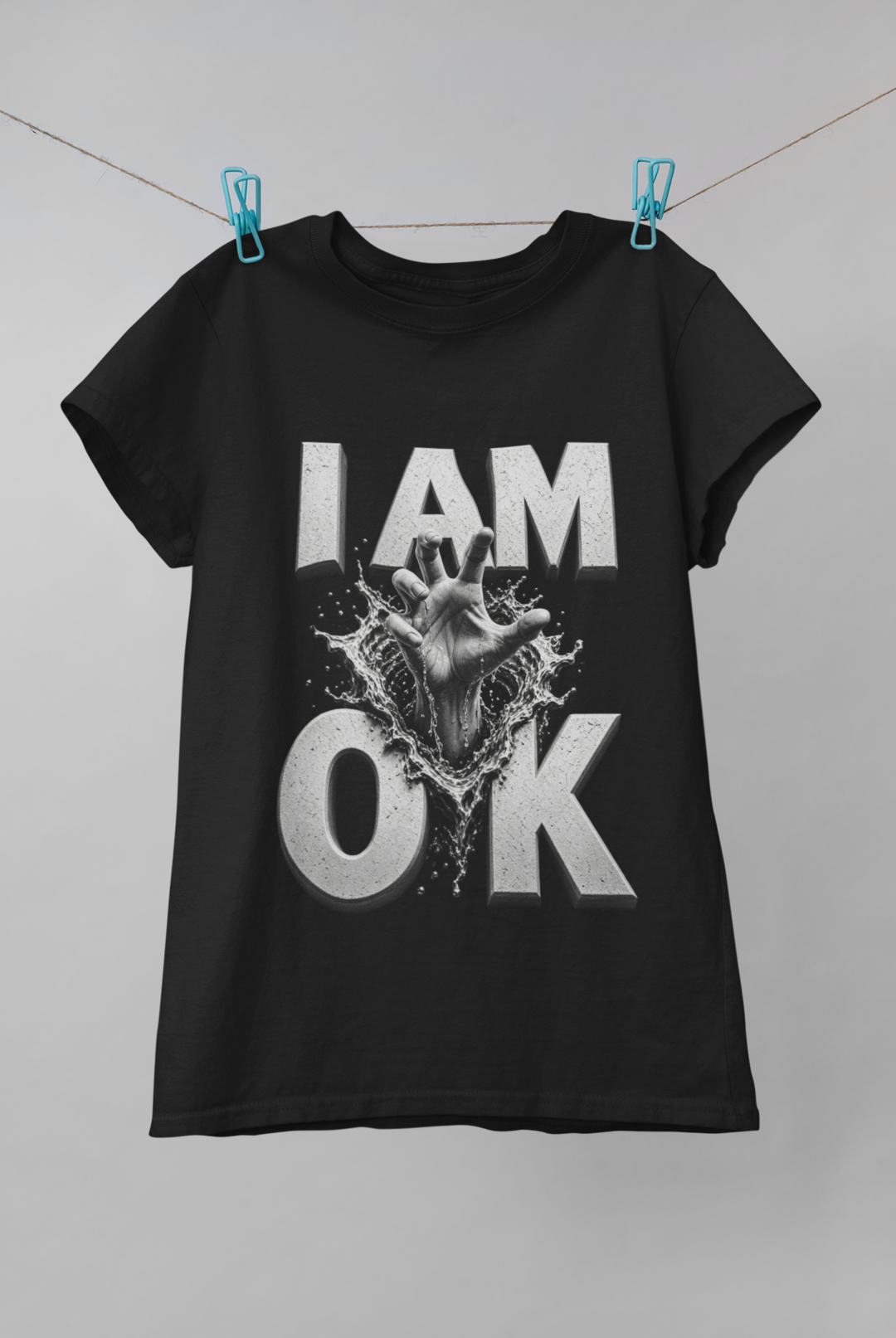 I Am OK tee - Black flat lay
