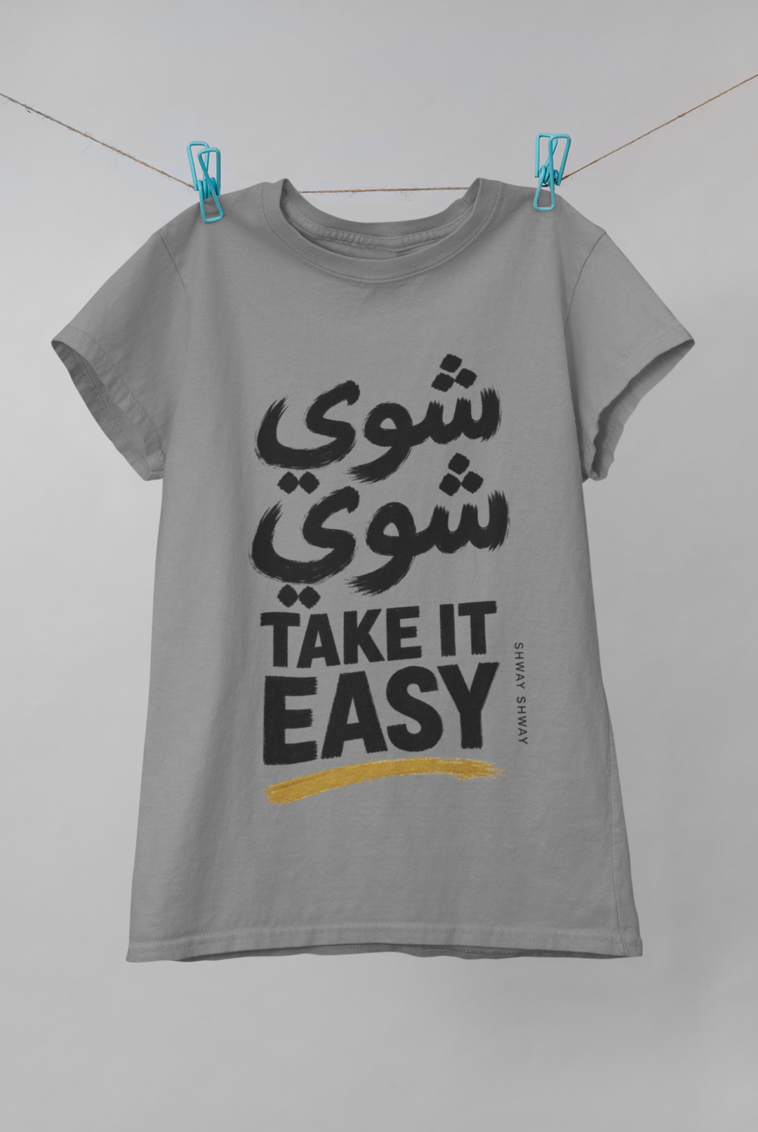 Shway Shway Tee - Grey flat lay