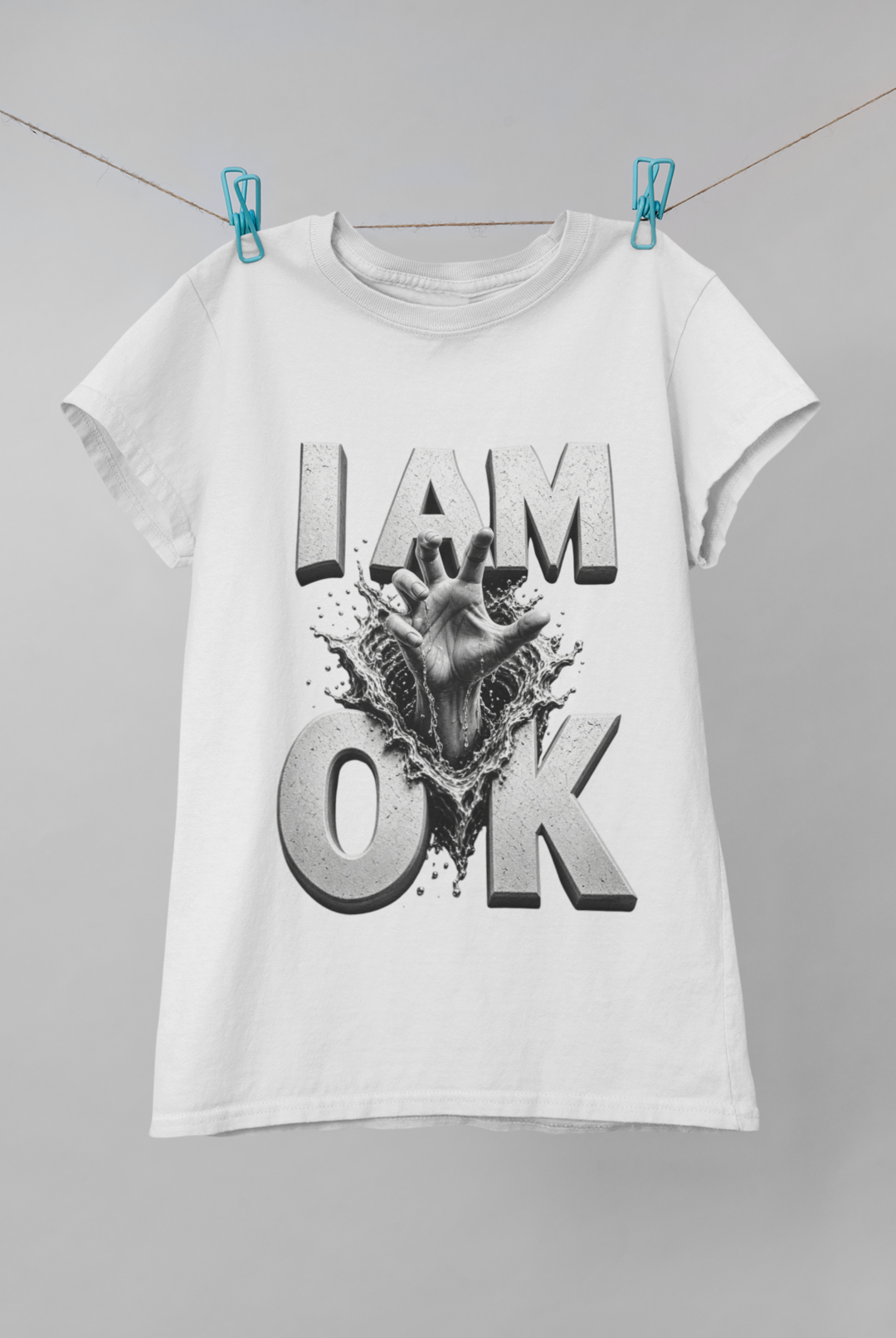 I Am OK tee - White flat lay