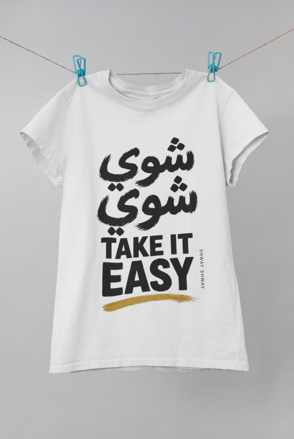Shway Shway Tee - White flat lay