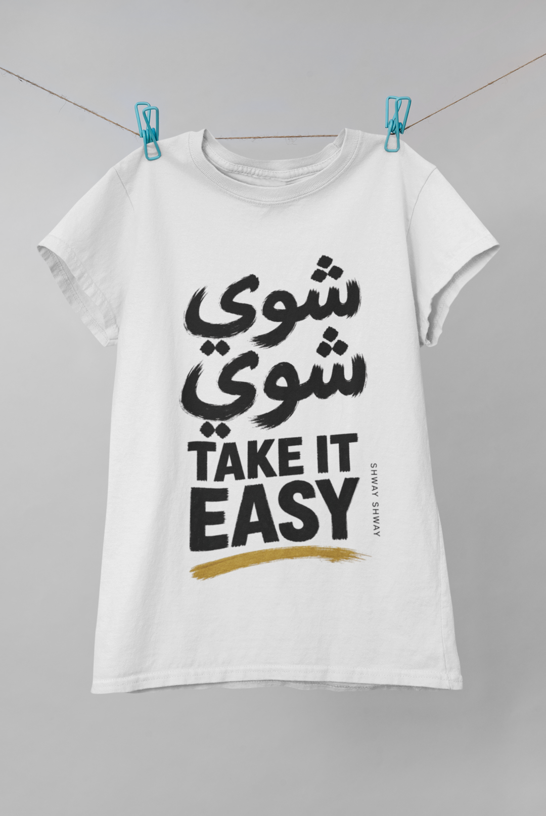 Shway Shway Tee - White flat lay