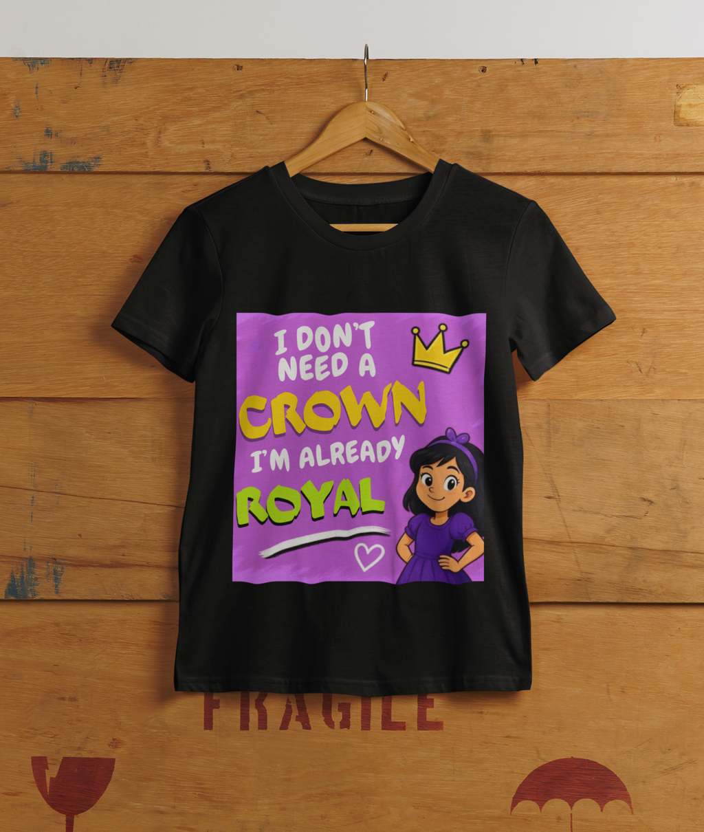 Already Royal T-Shirt White - hanging on cargo box