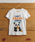Mini Tech Panda Tee White - hanging on cargo box