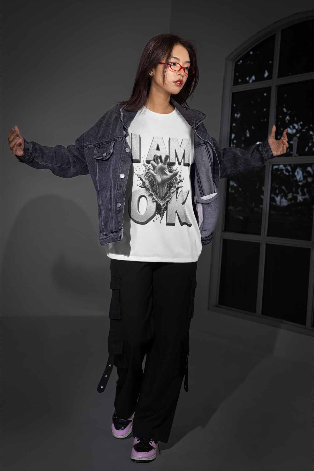 I Am OK tee - White styled shot