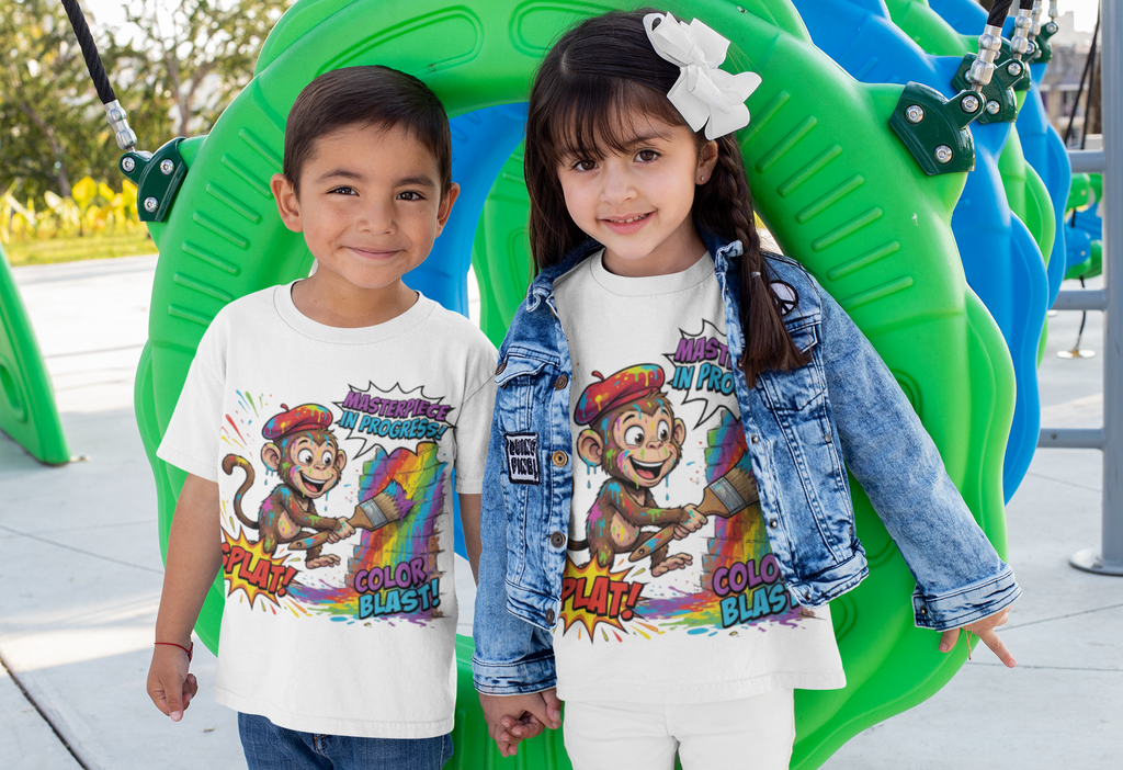 Mini Masterpiece T-Shirt White - kids at playground