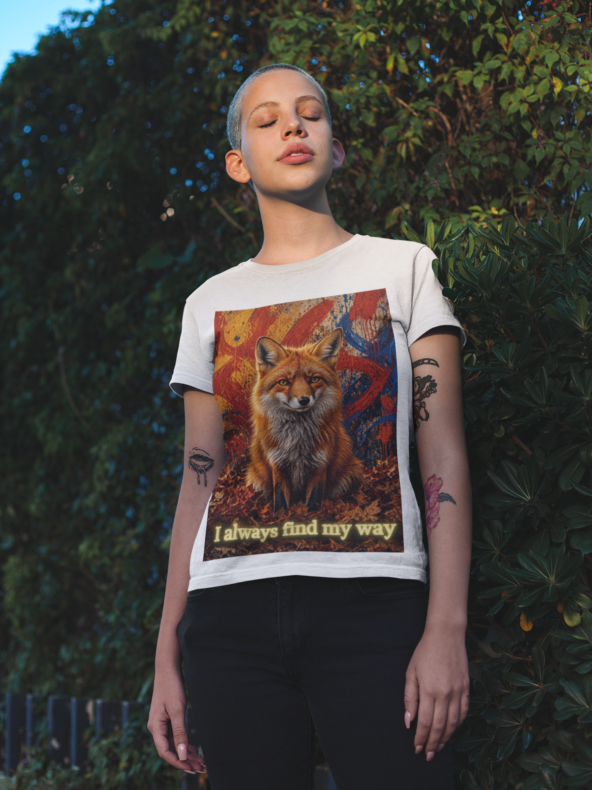 I Always Find My Way - White tee on woman