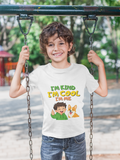 Mini Confidence Tee White - boy on swing at park
