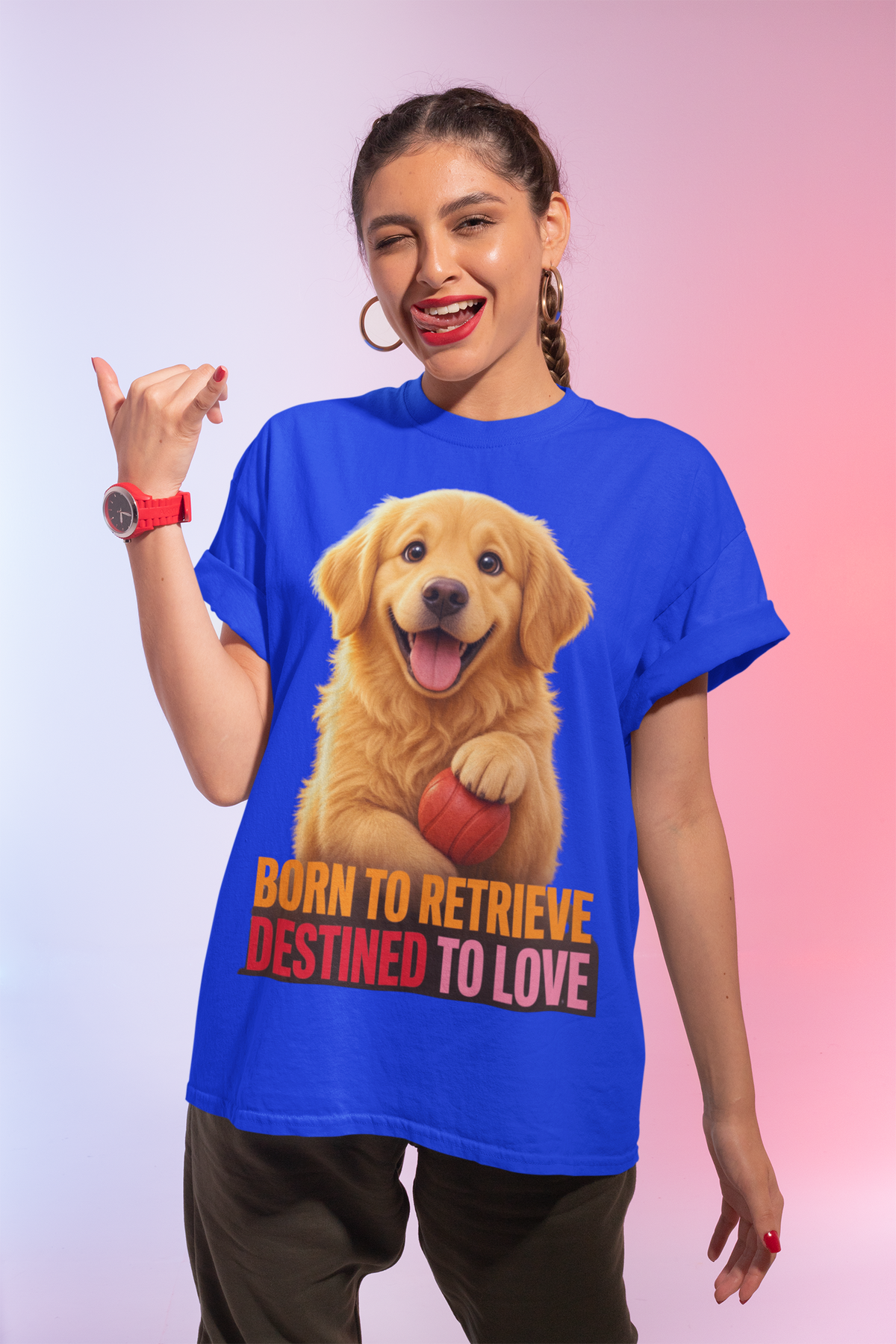 Born to Retrieve Destined to Love Women's T-Shirt - Blue
