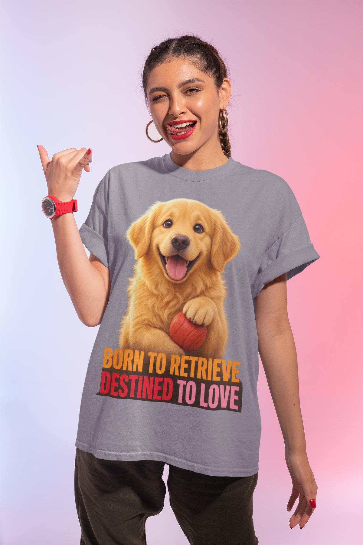 Born to Retrieve Destined to Love Women's T-Shirt - Grey