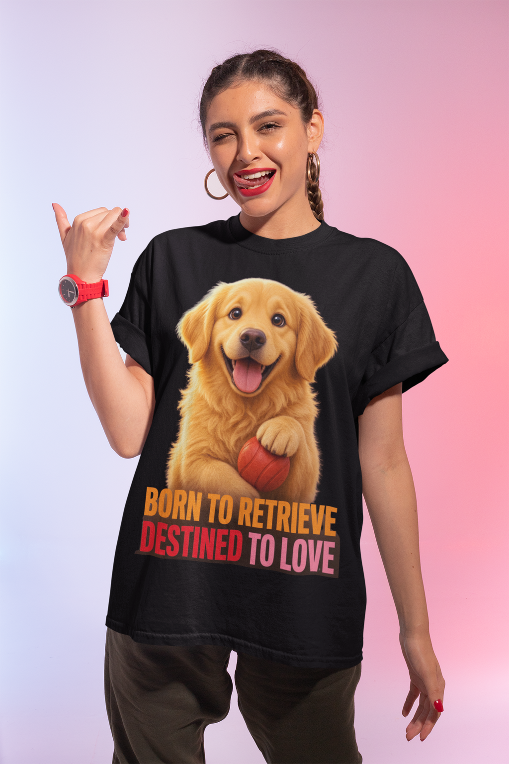 Born to Retrieve Destined to Love Women's T-Shirt - Black