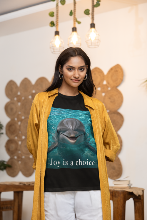 Joy Is A Choice - Black tee woman cozy home