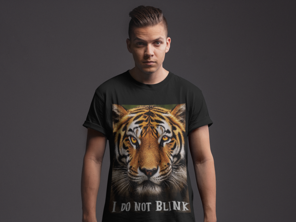 I Do Not Blink - Black tee on man studio