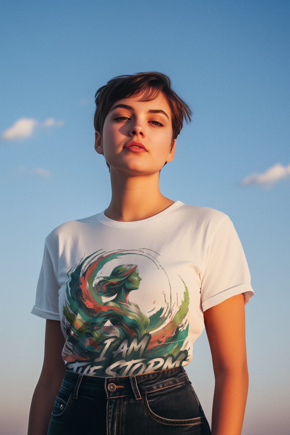I Am The Storm tee - White outdoor