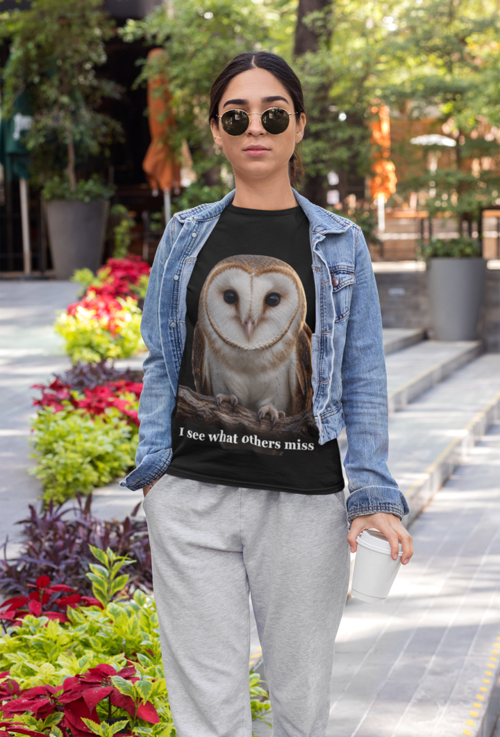 I See What Others Miss - Black tee woman athleisure