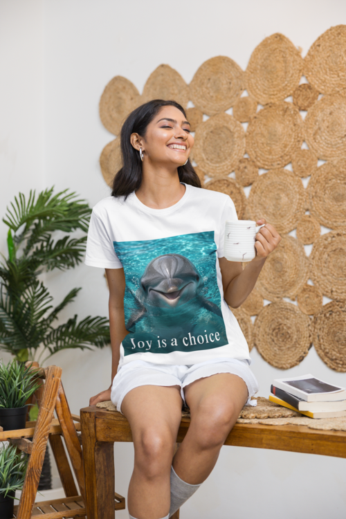 Joy Is A Choice - White tee woman boho room