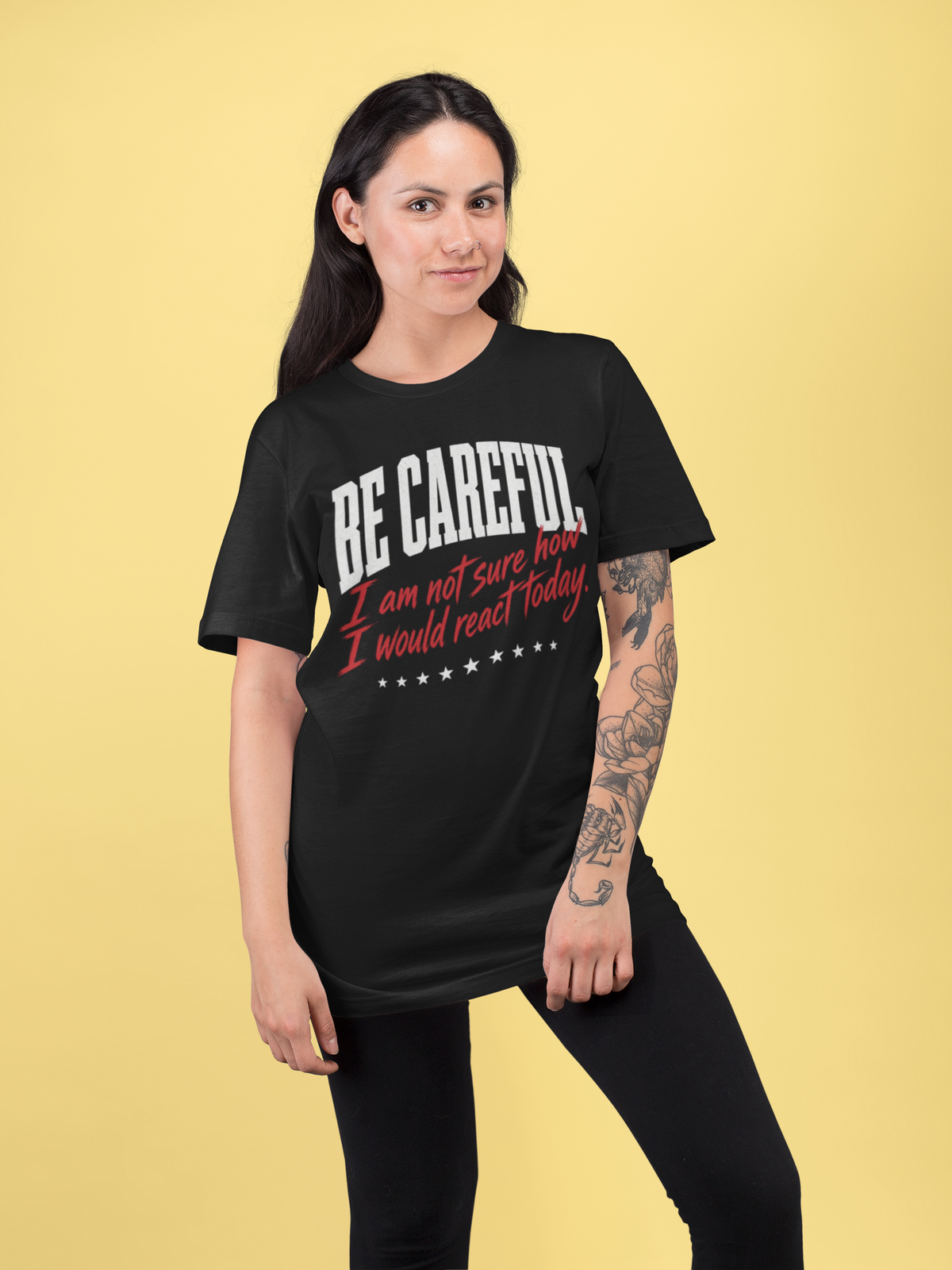 Be Careful tee studio shot